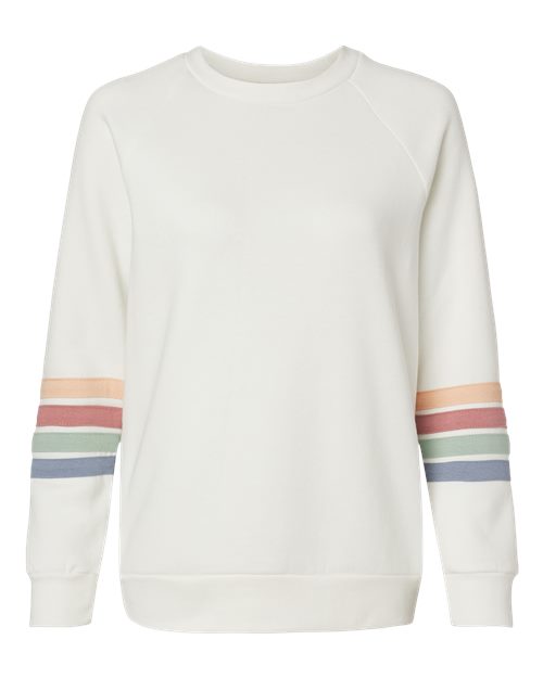 Women's Striped Sleeves Crewneck Sweatshirt - 11771
