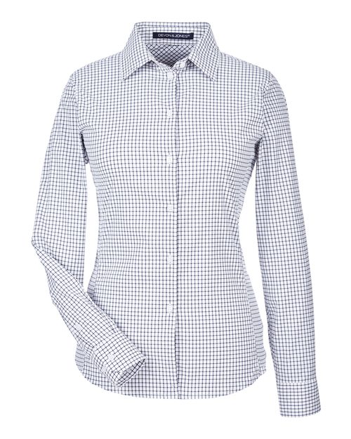 Women's CrownLux Performance® Micro Windowpane Woven Dress Shirt - 13376