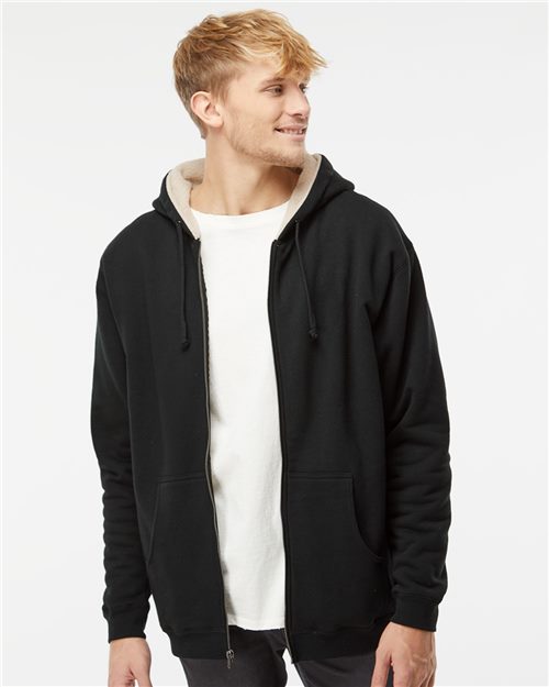 Men's Sherpa-Lined Full-Zip Hooded Sweatshirt - 1349