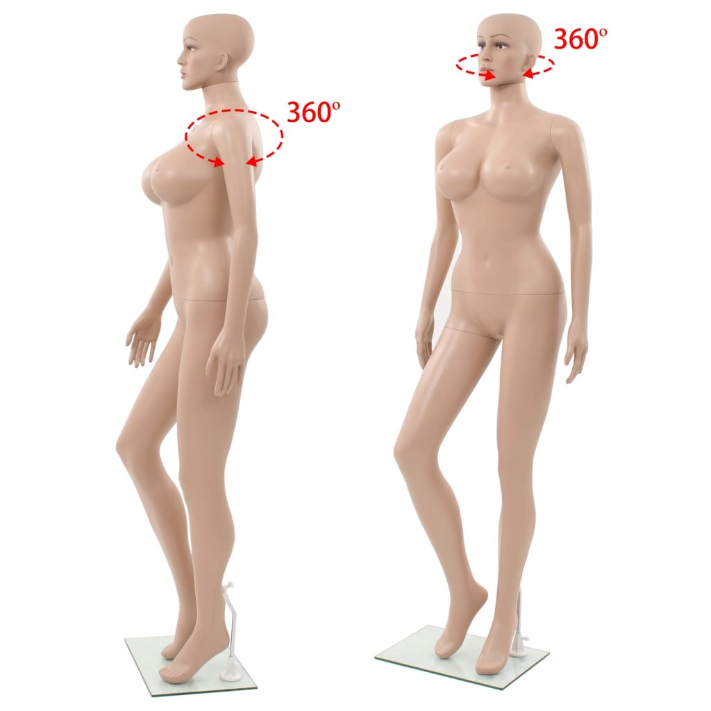 Sexy Female Mannequin with Glass Base Beige 70.9