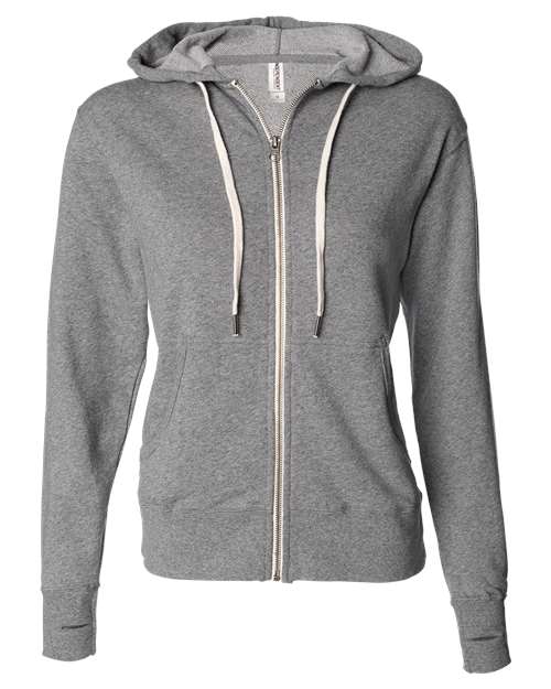 Unisex Heathered French Terry Full-Zip Hooded Sweatshirt - 1617