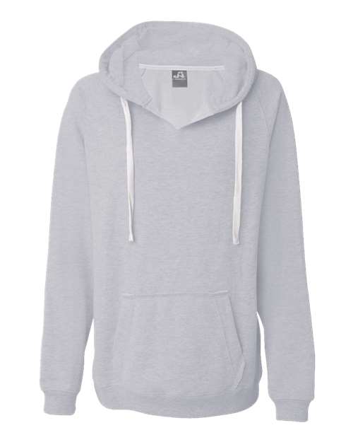 Women's Sueded V-Neck Hooded Sweatshirt - 366