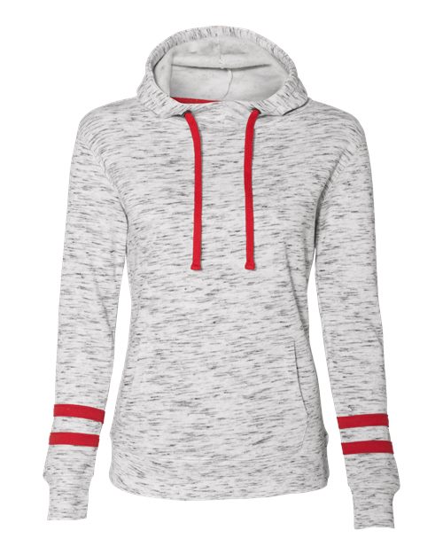 Women’s Mélange Fleece Striped-Sleeve Hooded Sweatshirt - 6204