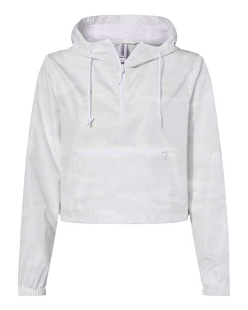 Women's Lightweight Quarter-Zip Pullover Crop Windbreaker - 9141