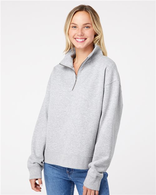 Women's Sueded Fleece Quarter-Zip Sweatshirt - 10419