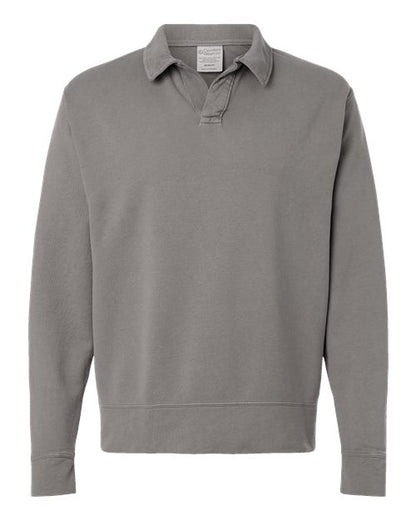 Unisex Garment-Dyed Polo Collar Sweatshirt - 11687