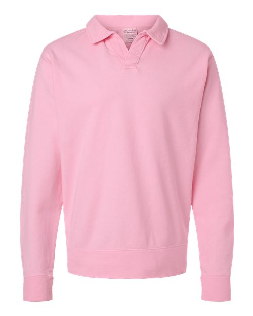Unisex Garment-Dyed Polo Collar Sweatshirt - 11687