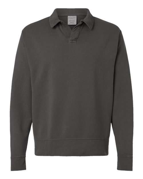 Unisex Garment-Dyed Polo Collar Sweatshirt - 11687