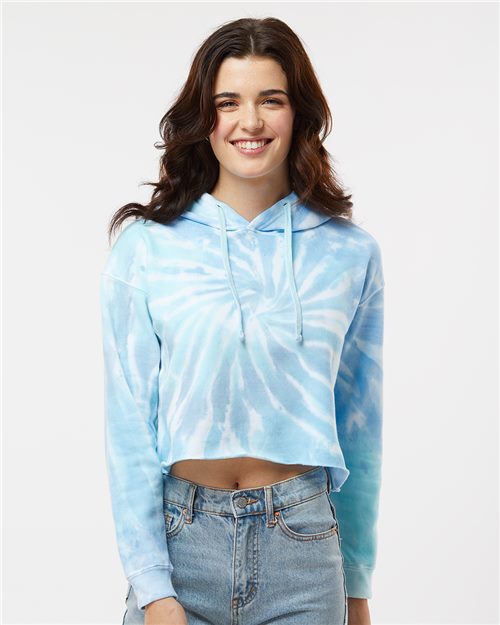 Women's Tie-Dyed Crop Hooded Sweatshirt - 10936