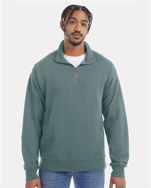 Unisex Garment-Dyed Quarter-Zip Sweatshirt - 11286