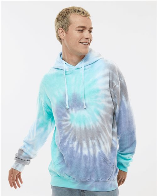 Unisex Tie-Dyed Cloud Inside-Out Fleece Hooded Sweatshirt - 11509