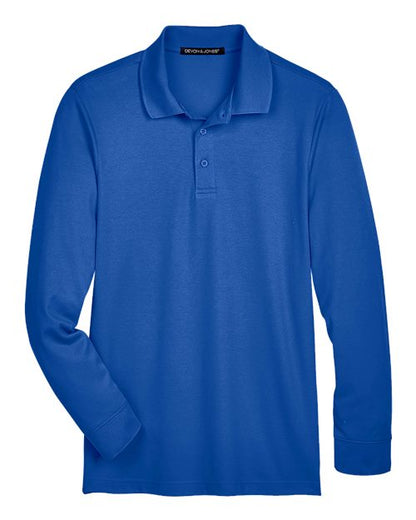 Men's CrownLux Performance® Plaited Long Sleeve Polo - 13263