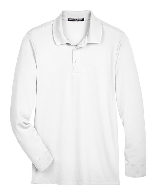 Men's CrownLux Performance® Plaited Long Sleeve Polo - 13263
