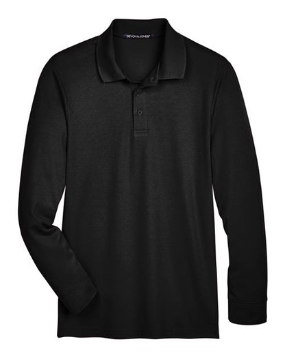 Men's Tall CrownLux Performance® Plaited Long Sleeve Polo - 13429