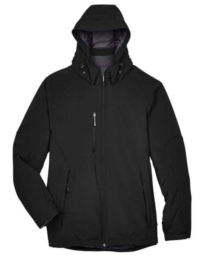 Men's Glacier Insulated Three-Layer Fleece Soft Shell Hood Jacket with Detachable Hood - 14177