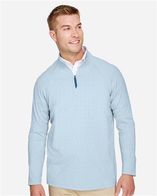 Men's CrownLux Performance® Clubhouse Micro-Stripe Quarter-Zip Pullover - 13184