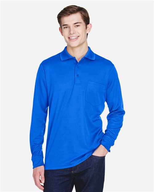 Men's Pinnacle Performance Long Sleeve Piqué Polo with Pocket - 13186