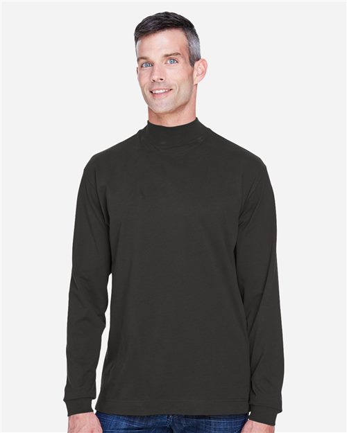 Unisex Sueded Jersey Mock Neck T-Shirt - 13285