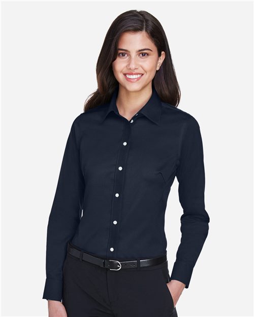 Women's Crown Collection® Solid Stretch Twill Woven Dress Shirt - 13313