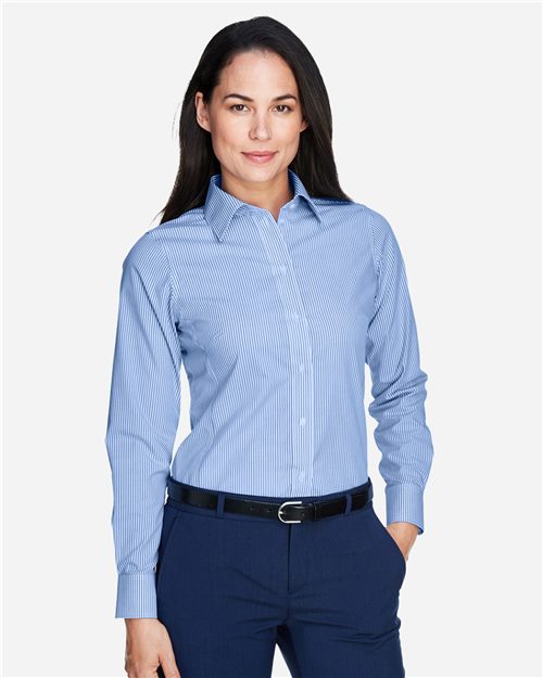Women's Crown Collection® Banker Stripe Woven Dress Shirt - 13323