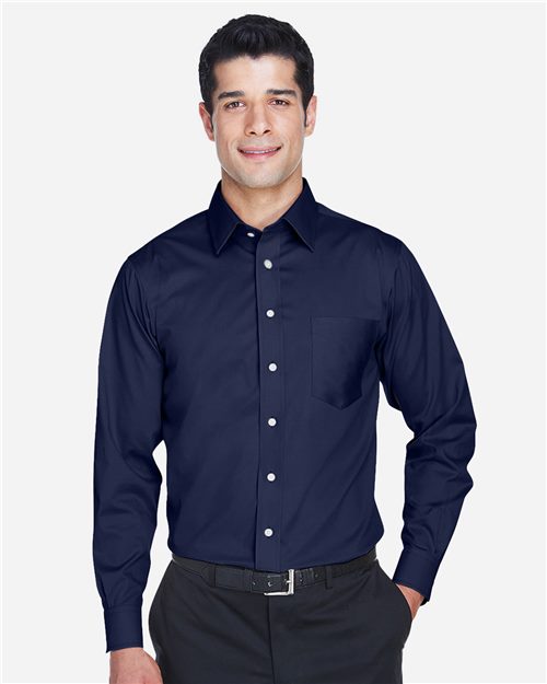 Men's Tall Crown Collection® Solid Stretch Twill Woven Dress Shirt - 13336