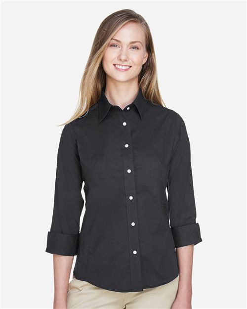 Women's Perfect Fit™ Three-Quarter Sleeve Stretch Poplin Dress Shirt - 13337