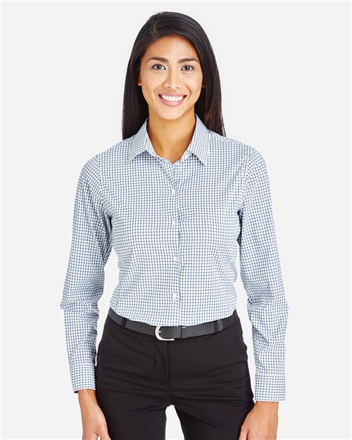 Women's CrownLux Performance® Micro Windowpane Woven Dress Shirt - 13376