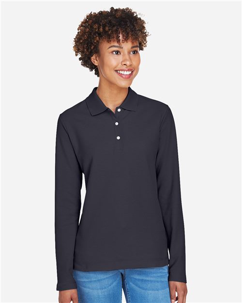 Women's Pima Piqué Long Sleeve Polo - 13448