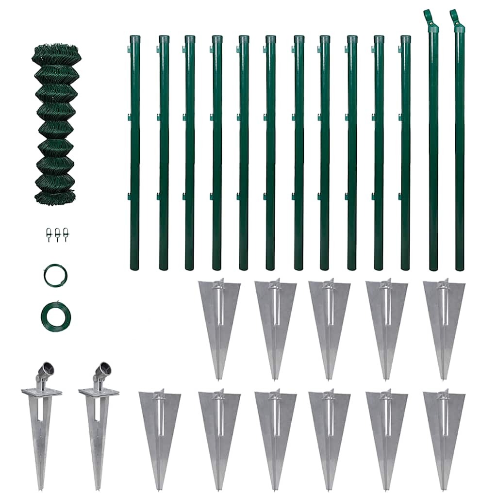 Chain Link Fence with Posts Spike Steel 2.6ftx82ft