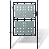Black Single Door Fence Gate 39.4x49.2