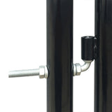 Black Single Door Fence Gate 39.4x49.2
