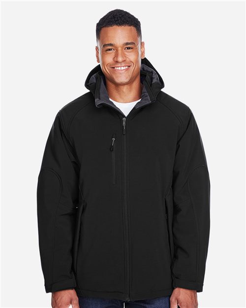 Men's Glacier Insulated Three-Layer Fleece Soft Shell Hood Jacket with Detachable Hood - 14177