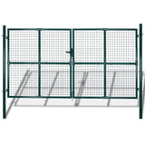 Double Door Fence Gate 118.1x59.1" Powder-Coated Steel