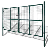 Double Door Fence Gate 118.1x59.1" Powder-Coated Steel