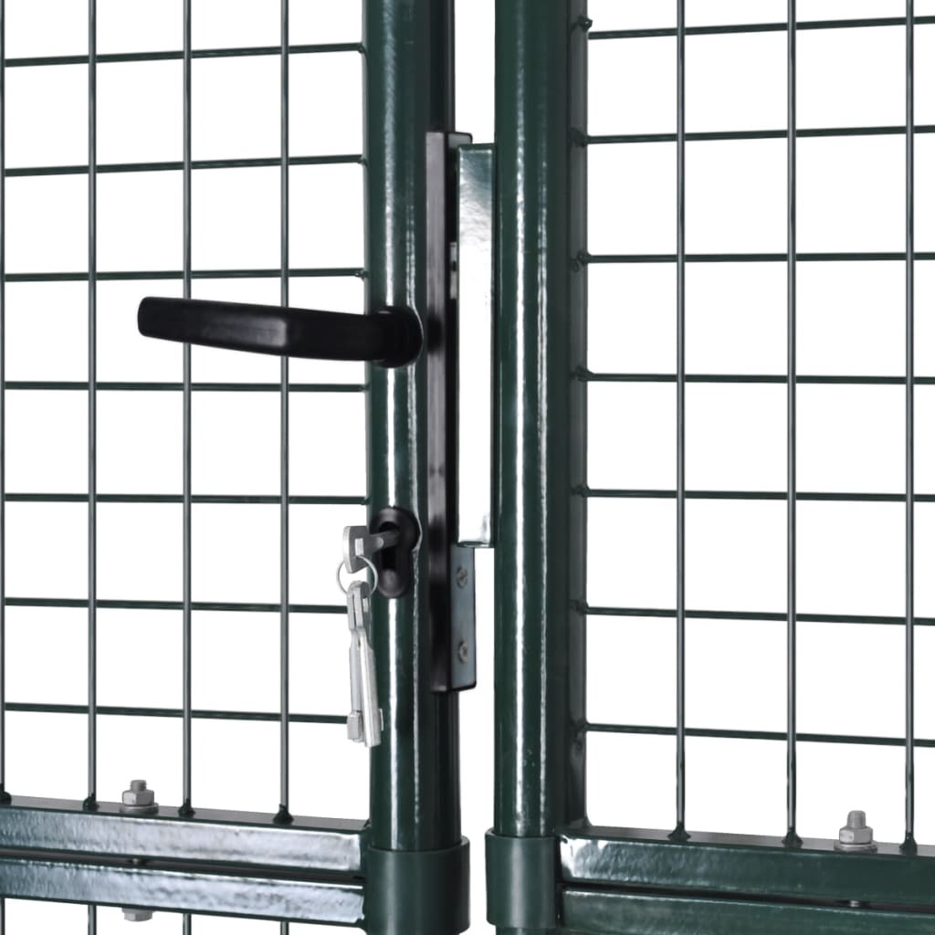 Double Door Fence Gate 118.1x59.1" Powder-Coated Steel