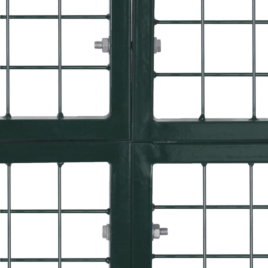 Double Door Fence Gate 118.1x59.1" Powder-Coated Steel