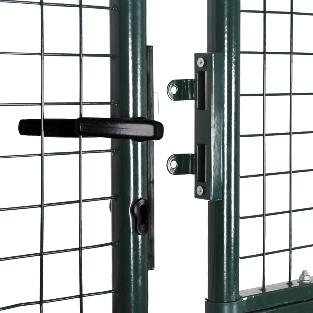 Double Door Fence Gate 118.1x59.1" Powder-Coated Steel
