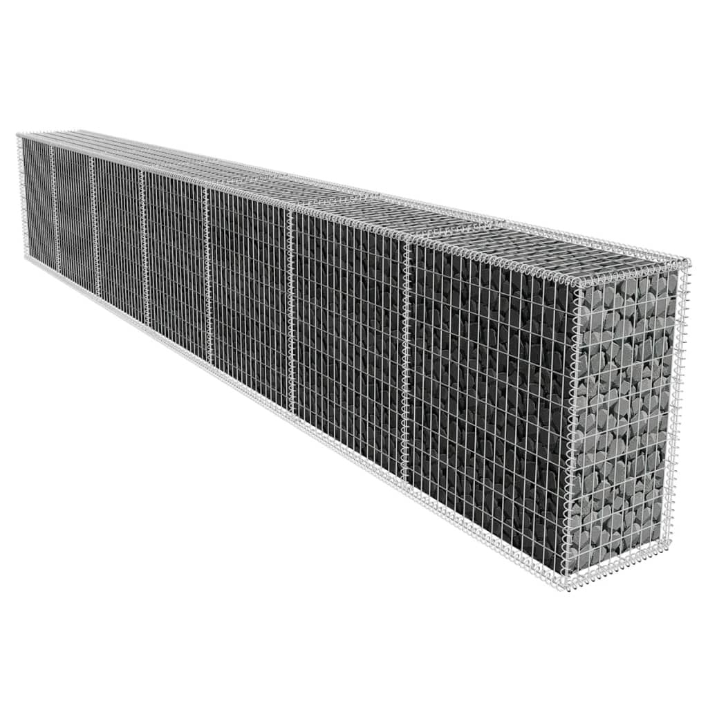 Gabion Wall with Cover Galvanized Steel 236.2"x19.7"x39.4