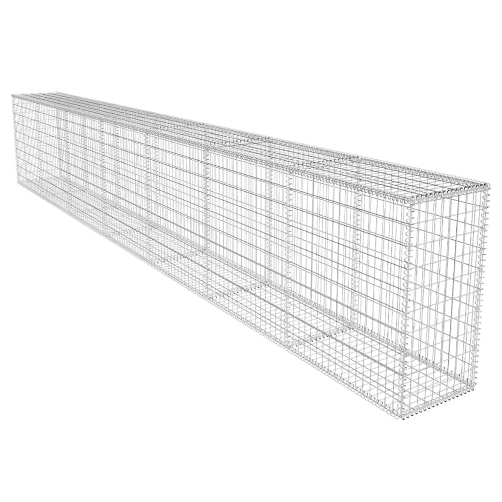Gabion Wall with Cover Galvanized Steel 236.2"x19.7"x39.4