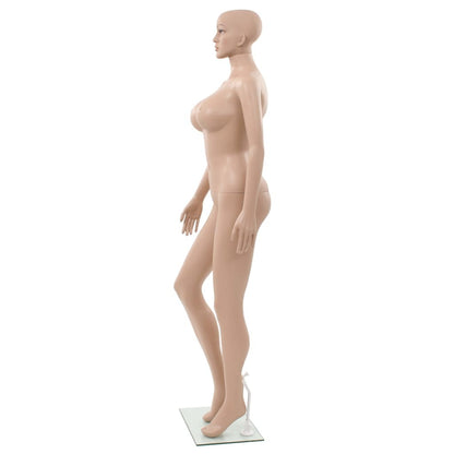 Sexy Female Mannequin with Glass Base Beige 70.9