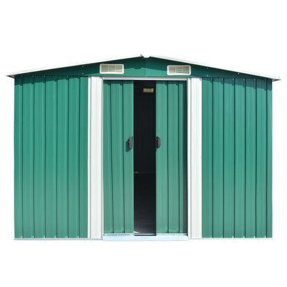 Garden Shed 101.2"x154.3"x71.3" Metal Green