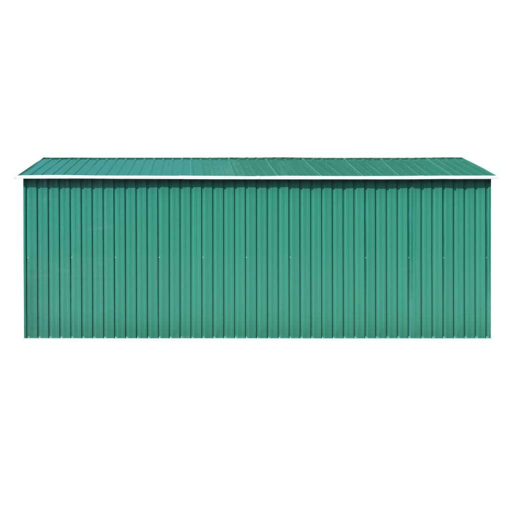 Garden Shed 101.2" x 192.5" x 71.3" Metal Green