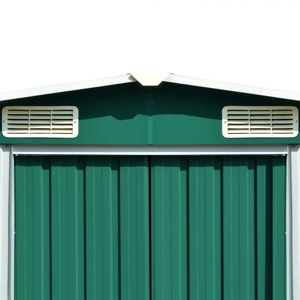 Garden Shed 101.2" x 192.5" x 71.3" Metal Green