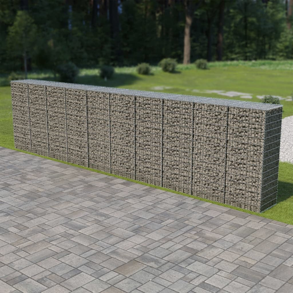 Gabion Wall with Covers Galvanized Steel 236"x19.7"x59