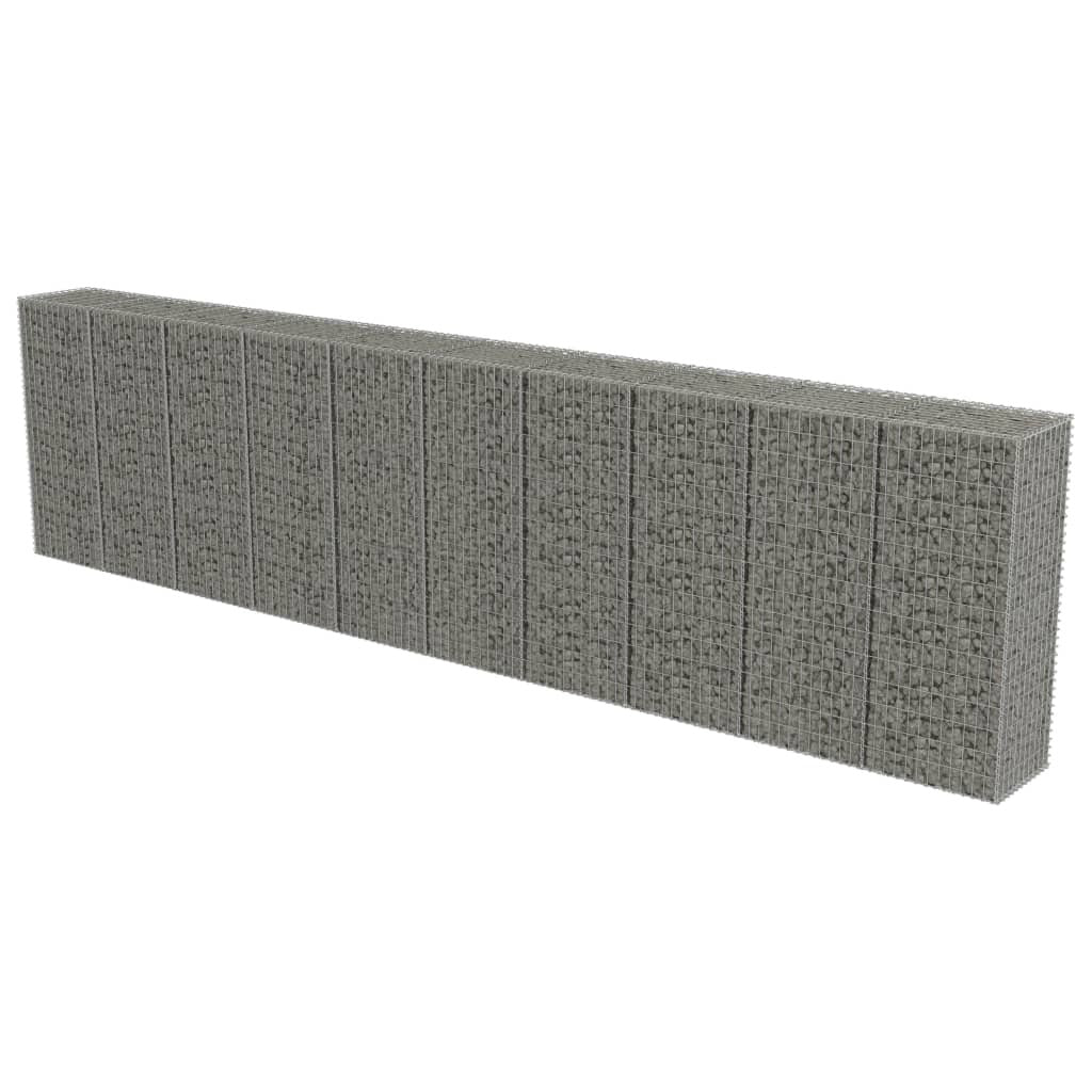 Gabion Wall with Covers Galvanized Steel 236"x19.7"x59