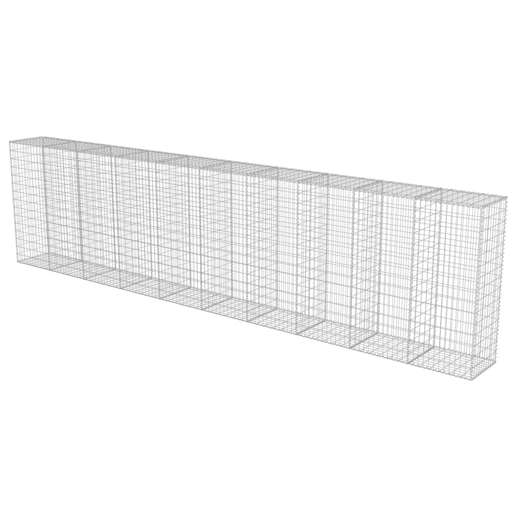 Gabion Wall with Covers Galvanized Steel 236"x19.7"x59