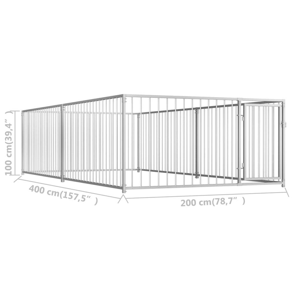 Outdoor Dog Kennel 78.7"x157.5"x39.4