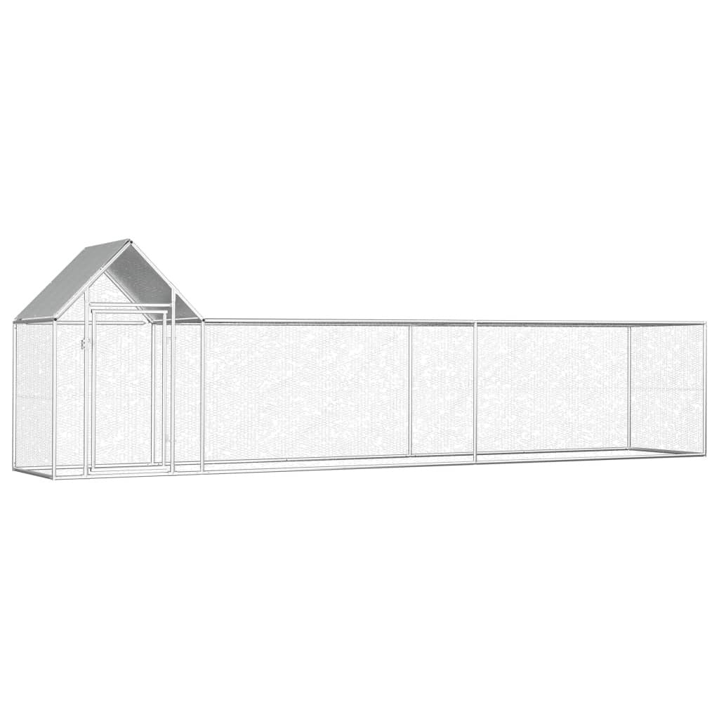 Chicken Coop 16.4'x3.3'x4.9'Galvanized Steel