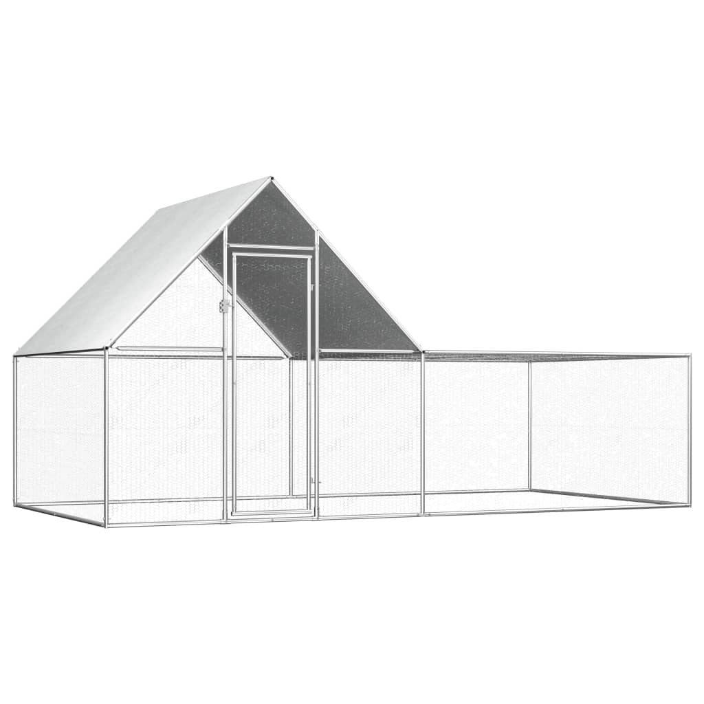 Chicken Coop 13.1'x6.6'x6.6'Galvanized Steel
