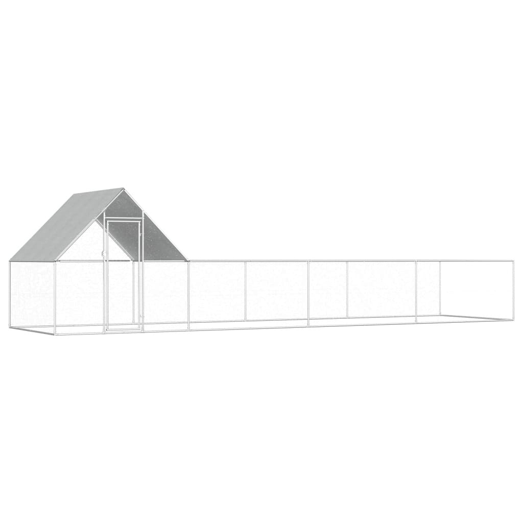 Chicken Coop 26.2'x6.6'x6.6'Galvanized Steel